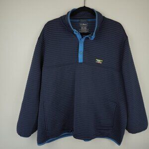 LL Bean Airlight Knit Slightly Fitted Navy Blue Pullover Sweatshirt XXL